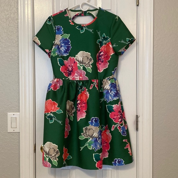 kate spade Dresses & Skirts - Kate Spade Green Floral Pleated Dress